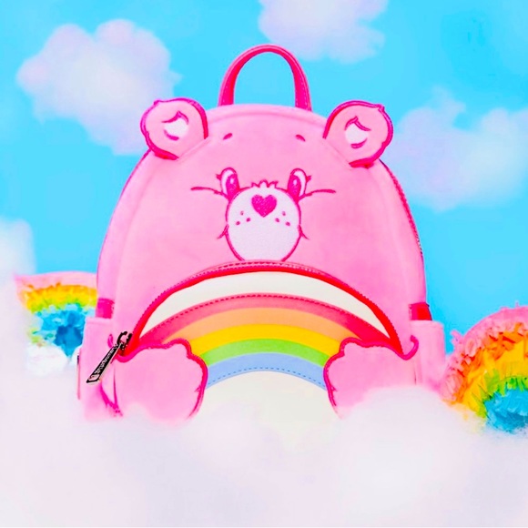 Handbags - ⚡️Flash Sale ! 🌈Pink Loungefly Care Bears Cheer Bear Cosplay Mini Backpack